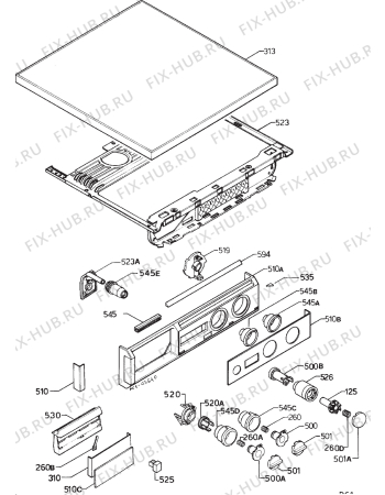 Взрыв-схема стиральной машины Zanussi ZWD1254TURBJ - Схема узла Command panel 037